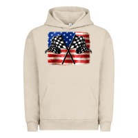 Pigment French Oak American Racing Flag Urban Hoodie - JahusDesignShop