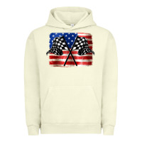 Pigment Pistachio American Racing Flag Urban Hoodie - JahusDesignShop