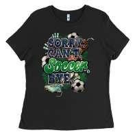 Black Sorry can't Soccer bye Ladies Tee - HowdyJamesFarm