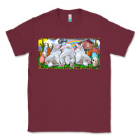 Burgundy Easter Bunnies Classic Tee - RanaPortraitStore