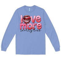 Colony Blue love more worry less Long Sleeve Tee - FaDigitalArtStudio