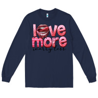 Navy love more worry less Long Sleeve Tee - FaDigitalArtStudio