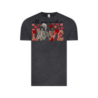 Vintage Black Skeleton all you need is love Vintage Tee - FaDigitalArtStudio