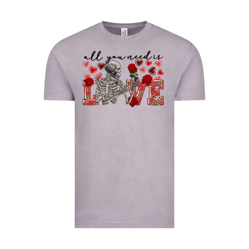 Skeleton All You Need Is Love Vintage Tee by FaDigitalArtStudio | Teevron