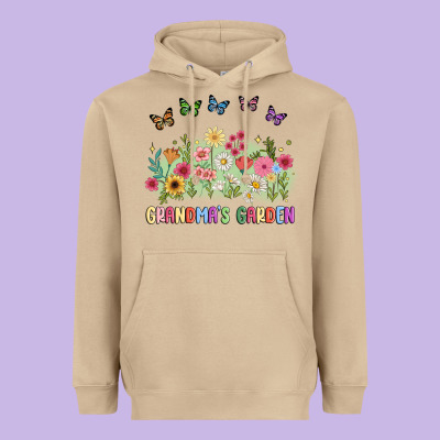 Grandma Garden Birth Month Flower Heavyweight Hoodie Designed By Jahusdesignshop
