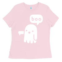 Bubblegum Pink ghost of disapproval Ladies Tee - artisFamous