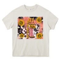 Cream cowgirl boots sunflower Heavy Core Tee - TumblerDesignByShophia