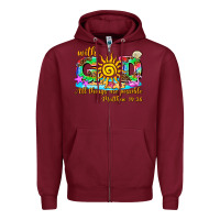 Burgundy with god all things are possible summer Zipper Hoodie - AdoDesignShop