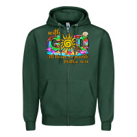 Sports Green with god all things are possible summer Zipper Hoodie - AdoDesignShop