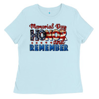 Baby Blue Memorial day honor and remember 4th of july Ladies Tee - CowGirlArtShop