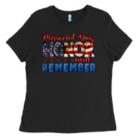Black Memorial day honor and remember 4th of july Ladies Tee - CowGirlArtShop