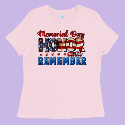 Memorial Day Honor And Remember 4th Of July Ladies Tee Designed By Cowgirlartshop