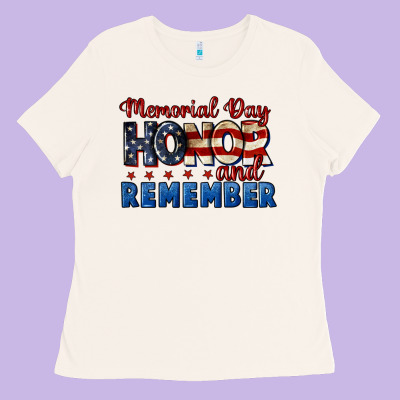 Memorial Day Honor And Remember 4th Of July Ladies Tee Designed By Cowgirlartshop