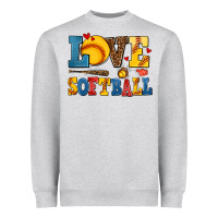 Heather Grey love softball Heavyweight Sweatshirt - AdoDesignShop