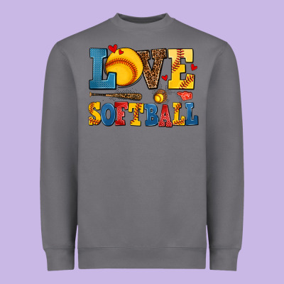 Love Softball Heavyweight Sweatshirt Designed By Adodesignshop