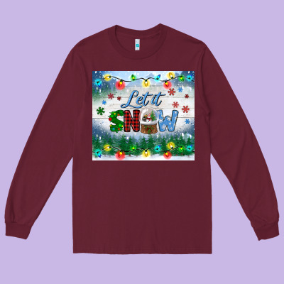 Let It Snow Tumbler Long Sleeve Tee Designed By Bundleandbundleshop