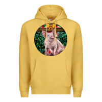 Antique Gold christmas pig Premium Hoodie - LillyAllenDesigns