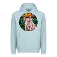 Blue Mist christmas pig Premium Hoodie - LillyAllenDesigns