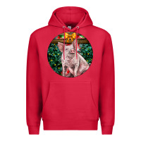 Cardinal christmas pig Premium Hoodie - LillyAllenDesigns