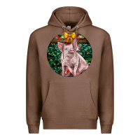 Chestnut christmas pig Premium Hoodie - LillyAllenDesigns