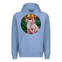 Colony Blue christmas pig Premium Hoodie - LillyAllenDesigns
