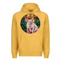 Mustard christmas pig Premium Hoodie - LillyAllenDesigns