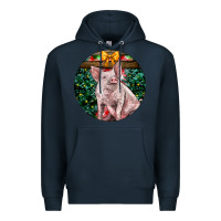 Navy christmas pig Premium Hoodie - LillyAllenDesigns