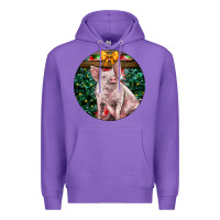 Purple christmas pig Premium Hoodie - LillyAllenDesigns