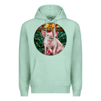 Seafoam christmas pig Premium Hoodie - LillyAllenDesigns