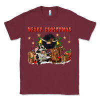 Burgundy merry christmas Classic Tee - CowGirlArtShop