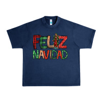 Navy Feliz Navidad our lady of Guadalupe Christmas Urban Heavy Tee - Jasminsmagicworld
