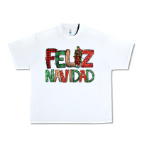 White Feliz Navidad our lady of Guadalupe Christmas Urban Heavy Tee - Jasminsmagicworld