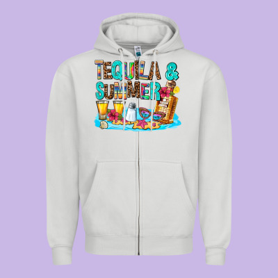 Tequila And Summmer Zipper Hoodie Designed By Adodesignshop