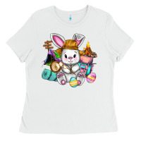 White Easter Day Camper  Happy Easter Day Ladies Tee - CowGirlArtShop
