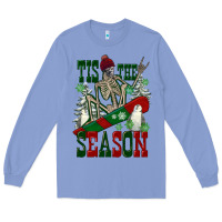 Colony Blue tis the season skeleton snowboard Long Sleeve Tee - FaDigitalArtStudio