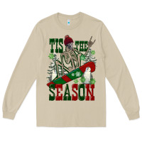 Mushroom tis the season skeleton snowboard Long Sleeve Tee - FaDigitalArtStudio