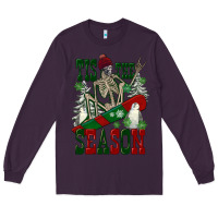 Plum tis the season skeleton snowboard Long Sleeve Tee - FaDigitalArtStudio