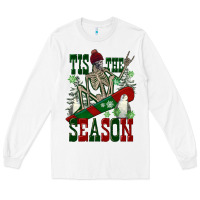 White tis the season skeleton snowboard Long Sleeve Tee - FaDigitalArtStudio