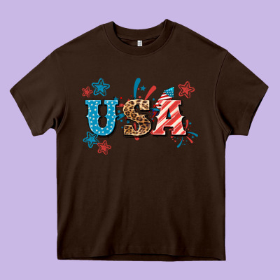 Usa 4th Of July Heavy Core Tee Designed By Howdyjamesfarm