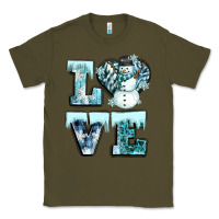 Army Green love winter Classic Tee - CowGirlArtShop