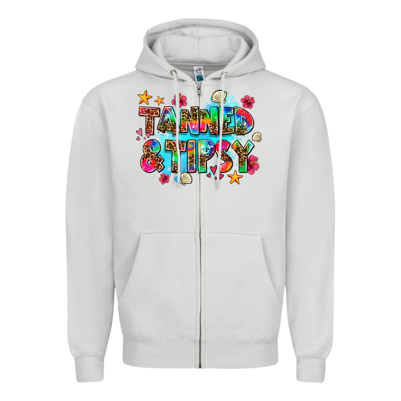 Tanned And Tipsy Zipper Hoodie by AdoDesignShop | Teevron
