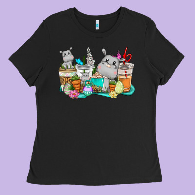 Easter Hippopotamus Coffee Cups Easter Day Ladies Tee Designed By Cowgirlartshop
