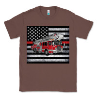 Chestnut thin red line American flag fire truck Classic Tee - Artiststas