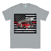 Heather Grey thin red line American flag fire truck Classic Tee - Artiststas