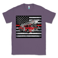 Lavender thin red line American flag fire truck Classic Tee - Artiststas