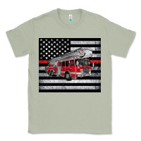 Matcha thin red line American flag fire truck Classic Tee - Artiststas