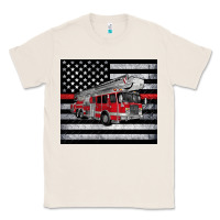 Natural thin red line American flag fire truck Classic Tee - Artiststas
