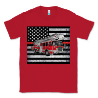 Red thin red line American flag fire truck Classic Tee - Artiststas