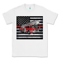 White thin red line American flag fire truck Classic Tee - Artiststas