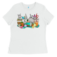 White Easter Hippopotamus coffee cups Easter Day Ladies Tee - CowGirlArtShop